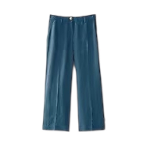 J.JILL LINEN CREASED-FRONT WIDE-LEG PANTS MEDIUM - Picture 4 of 4